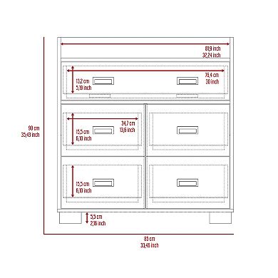 Anemone Dresser, Double Drawer, 4 Single Drawers
