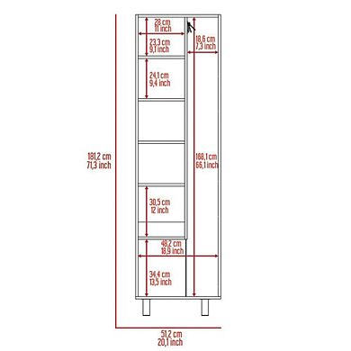 Norway Broom Closet Pantry, Five Shelves, Double Door Cabinet, Four Legs