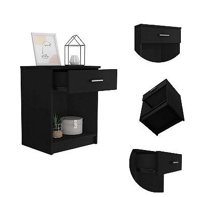 Pictor Nightstand, One Drawer, Lower Shelf, Superior Top