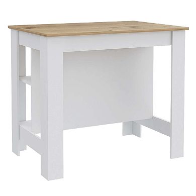 Brooklyn Kitchen Island, Three Concealed Shelves