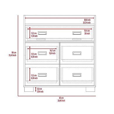 Anemone Dresser, Double Drawer, 4 Single Drawers