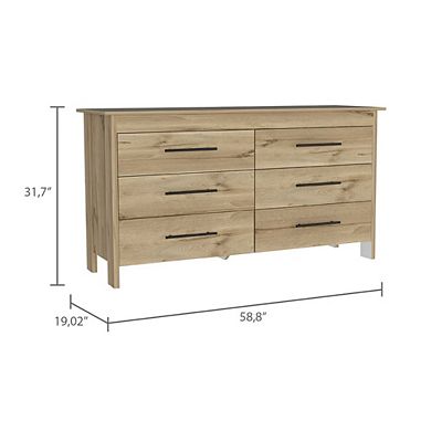 Luxor Six Drawer Double Dresser