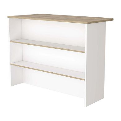 Crete Kitchen Island, Kitchen Bar with 3-Tier Shelves