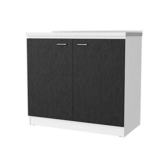 Oklahoma Utility Sink, Double Door Cabinet, Stainless Steel Countertop