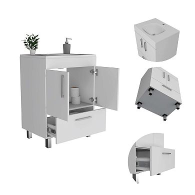 Othello Single Bathroom Vanity, Double Door Cabinet,One Drawer