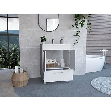 Othello Single Bathroom Vanity, Double Door Cabinet,One Drawer