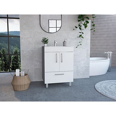 Othello Single Bathroom Vanity, Double Door Cabinet,One Drawer