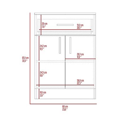 DEPOT E-SHOP Barbados Pantry Cabinet, One Drawer, Two Interior Shelves, White / Light Oak