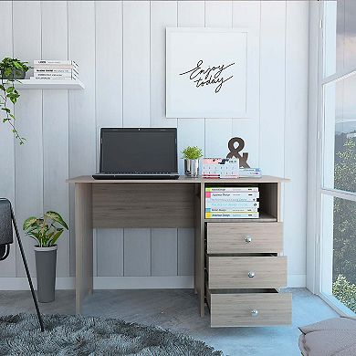 Jacksonville 3 Drawers Computer Desk with Open Storage Cabinet