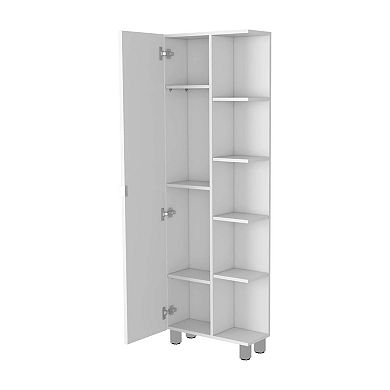 Los Angeles Linen Cabinet, Five Shelves, One Cabinet, Divisions