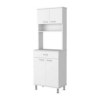 Bay Area Pantry, Two Door Cabinets, One Drawer, Four Adjustable Metal Legs