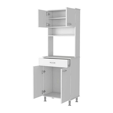 Bay Area Pantry, Two Door Cabinets, One Drawer, Four Adjustable Metal Legs