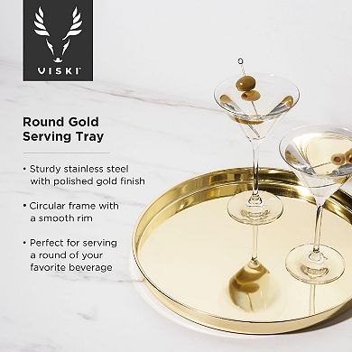 Round Gold Serving Tray by Viski