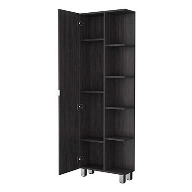 Los Angeles Linen Cabinet, Five Shelves, One Cabinet, Divisions