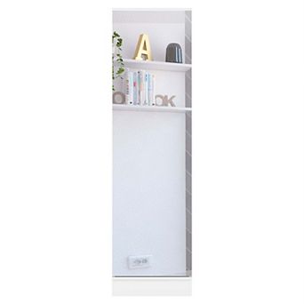 Ruan XL Shoe Rack, Mirror, Five Interior Shelves, Single Door Cabinet