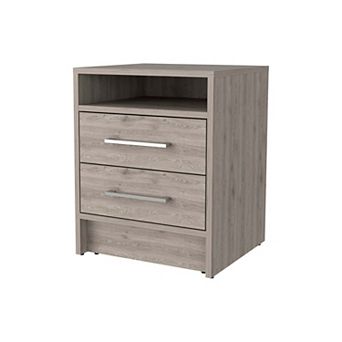 Philadelphia Nightstand, Two Drawers, Concealed Shelf
