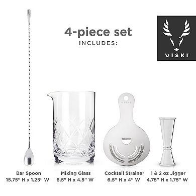 4-Piece Stainless Steel Mixologist Barware Set by Viski®
