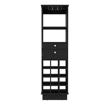 Hype Bar Cabinet, Twelve Built-in Wine Rack, Two Drawers, One Shelf