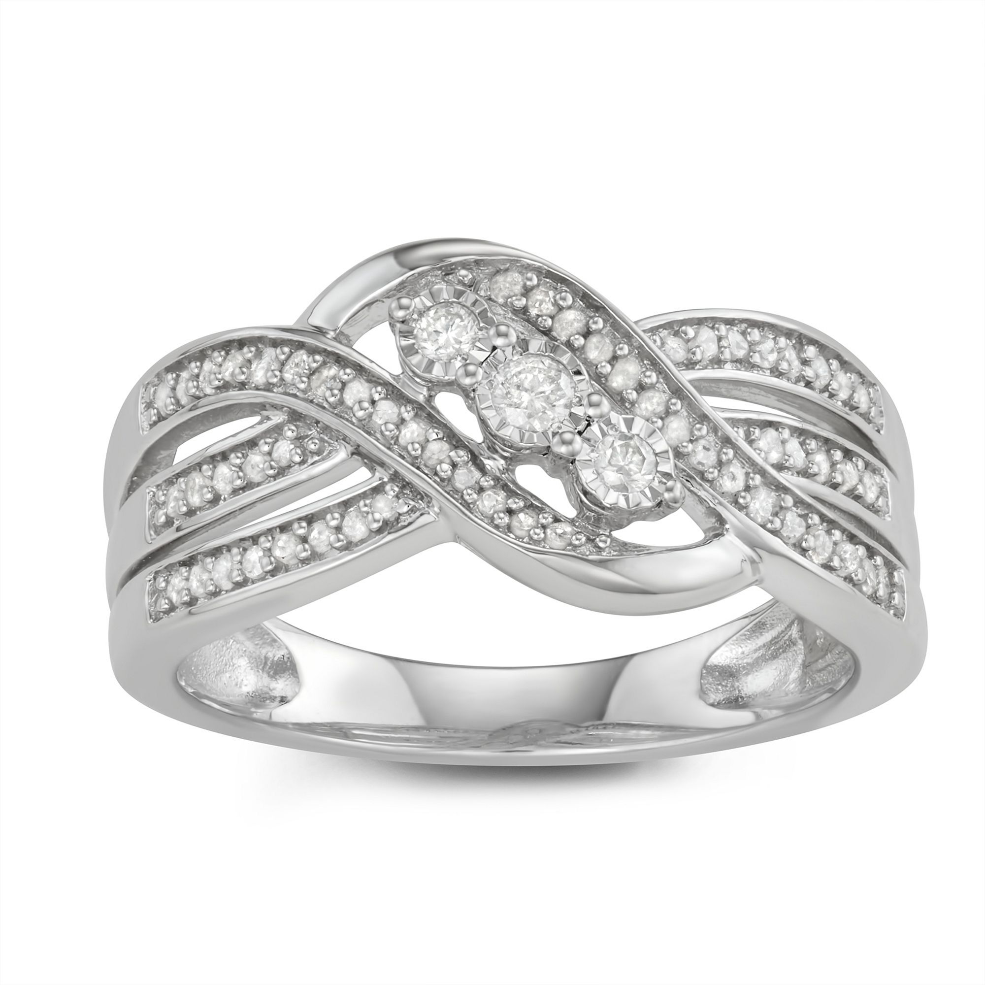 Diamond Brilliance Sterling Silver 1/4 Carat T.W. Diamond Fashion Ring, Wom