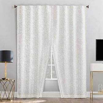 Sun Zero 2-pack Sierra Magnetic Closure 100% Blackout Back Tab Curtain Panel Pair