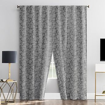 Sun Zero 2-pack Sierra Magnetic Closure 100% Blackout Back Tab Curtain Panel Pair