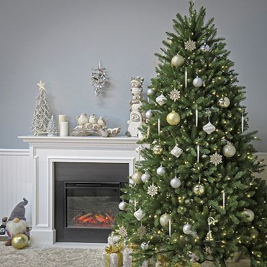 National Tree Company 7 1/2-ft. Pre-Lit Dunhill Fir Hinged Artificial Christmas Tree