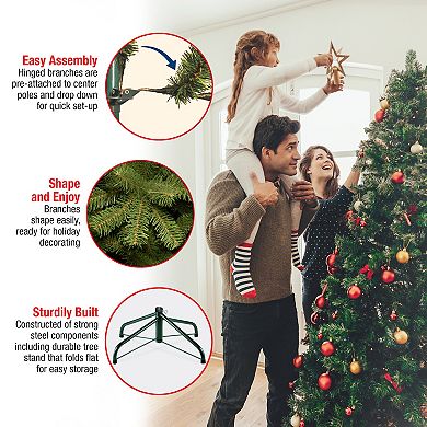 National Tree Company 7 1/2-ft. Pre-Lit Dunhill Fir Hinged Artificial Christmas Tree