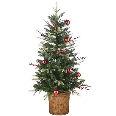 National Tree Company 4-ft. Pre-Lit Feel Real Scotch Creek Fir Artificial Entrance Tree