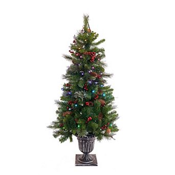 National Tree Company 4-ft. Pre-lit Crestwood® Spruce Berry & Pinecones Artificial Christmas Entrance Tree