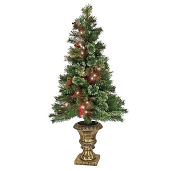 National Tree Company 4-ft. Pre-Lit Glistening Pine Berry & Pinecones Artificial Christmas Entrance Tree