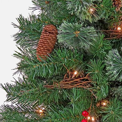 National Tree Company 4-ft. Pre-Lit Glistening Pine Berry & Pinecones Artificial Christmas Entrance Tree