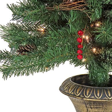 National Tree Company 4-ft. Pre-Lit Glistening Pine Berry & Pinecones Artificial Christmas Entrance Tree