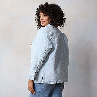 Plus Size LC Lauren Conrad Clean Denim Jacket