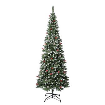National Tree Company 7 1/2-ft. Cullen Berry & Pine Cone Slim Hinged Artificial Christmas Tree