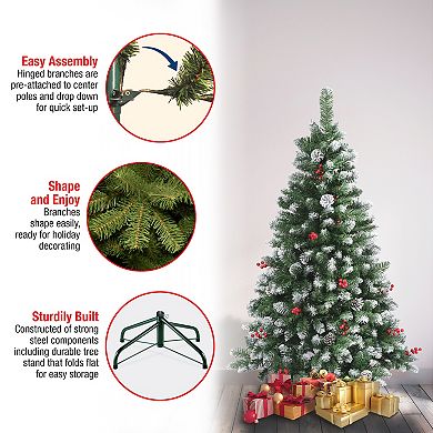 National Tree Company 4 1/2-ft. Cullen Berries & Pinecones Hinged Artificial Christmas Tree