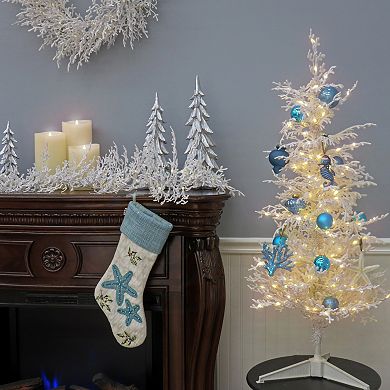 National Tree Company HGTV-4-ft. Christmas by the Sea Coral Pre-Lit Artificial Christmas Tree