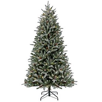 National Tree Company 7-ft. Pre-Lit Snowy Olallie Pine Hinged Artificial Christmas Tree