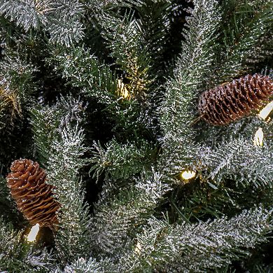 National Tree Company 7-ft. Pre-Lit Snowy Olallie Pine Hinged Artificial Christmas Tree