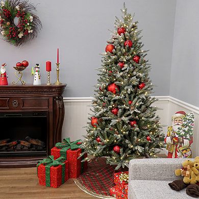 National Tree Company 7-ft. Pre-Lit Snowy Olallie Pine Hinged Artificial Christmas Tree