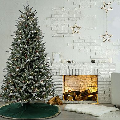 National Tree Company 7-ft. Pre-Lit Snowy Olallie Pine Hinged Artificial Christmas Tree
