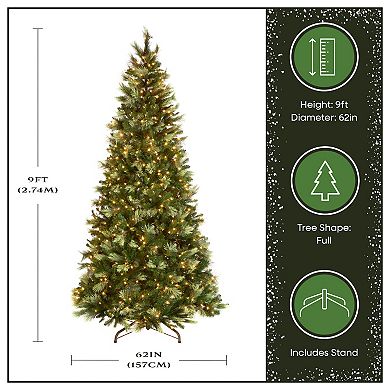 National Tree Company 9-ft. Pre-Lit Charleston Pine Hinged Artificial Christmas Tree