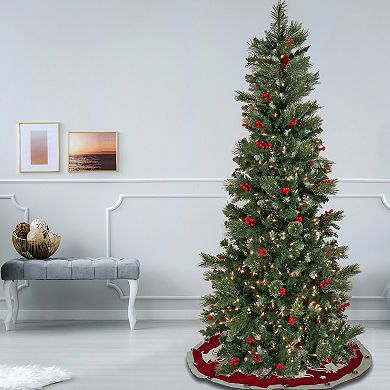 National Tree Company 6 1/2-ft. Pre-Lit Meadowlark Berry Pencil Hinged Artificial Christmas Tree