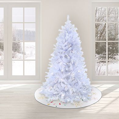 National Tree Company 7 1/2-ft. Pre-Lit Millville White Hinged Artificial Christmas Tree