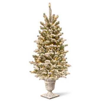 National Tree Company 4-ft. Pre-Lit Feel Real® Snowy Sheffield Spruce Artificial Entrance Tree