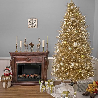National Tree Company 10-ft. Platinum Hinged Spruce LED Artificial Christmas Tree