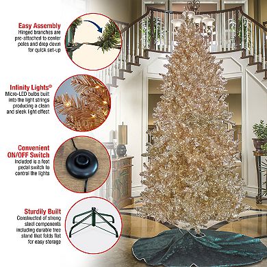 National Tree Company 10-ft. Platinum Hinged Spruce LED Artificial Christmas Tree