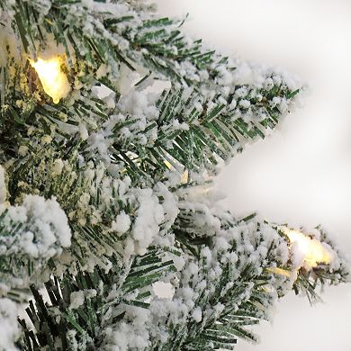 National Tree Company 9-ft. Pre-Lit Snowy Chatham Slim Hinged Artificial Christmas Tree