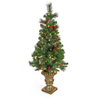 National Tree Company 4-ft. Pre-Lit Crestwood Berry & Pinecones Spruce Artificial Christmas Entrance Tree