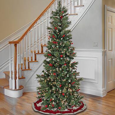 National Tree Company 7 1/2-ft. Pre-Lit Meadowlark Berry Pencil Artificial Christmas Tree