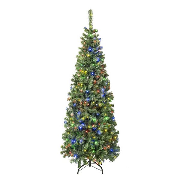 National Tree Company 6ft. PreLit Sagamore Slim Hinged Artificial